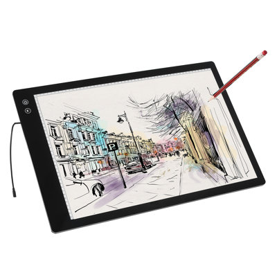 Light Board, A2 LED Light Pad with 6 Level Dimmable Brightness, Rechargeable Light Table for Tracing, Light Box for Diamond Painting, Animation, Sketching, Drawing, Stenciling, Artists (Black)