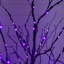 Pre-Lit Halloween Minimalist Twig Artificial Fall Tree With 400 Orange & Purple LED Lights-674289595