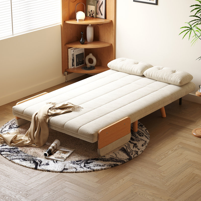 Fauteuil-lit convertible 3-en-1 de 43,37 po - Dossier à 5 positions, mousse haute densité et pieds en bois massif, idéal pour les petits espaces et les adultes