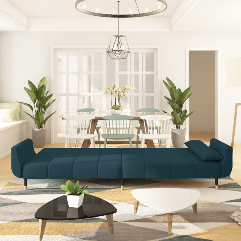 86.6'' Velvet Sofa, Blue Velvet