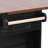K&K 53'' Farmhouse Kitchen Island with Two Tempered Glass Cabinet Doors, Power Outlet, Rolling Kitchen Cart on Wheels with Drop Leaf, 5 Open Side Racks, 3 Drawers, for Kitchen, Dining Room, Black-129469870