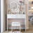 17" Round LED Mirror Vanity Table + Soft Cushion Stool Suit-52158456