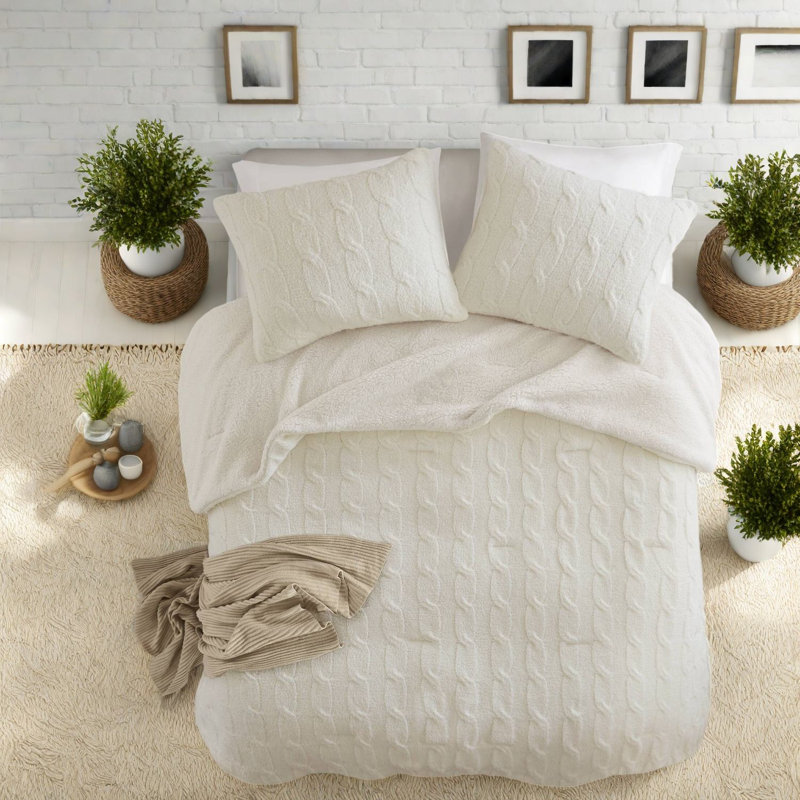 Ensembles de literie pour lit simple douillet, tricot en chenille Sherpa, confort moderne