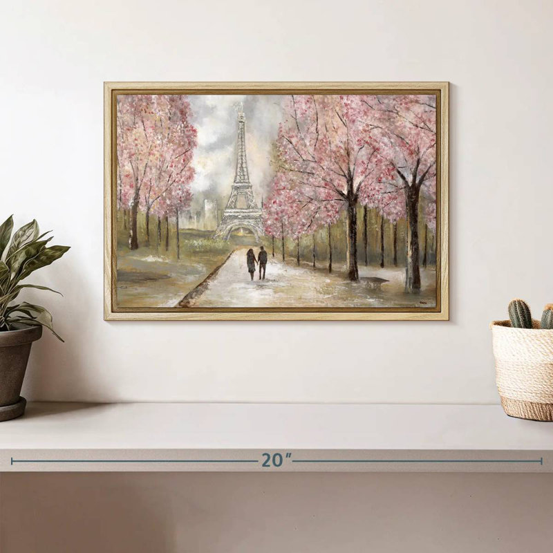 Balade à Paris, Cadre flottant en bois naturel, 13 po x 9 po