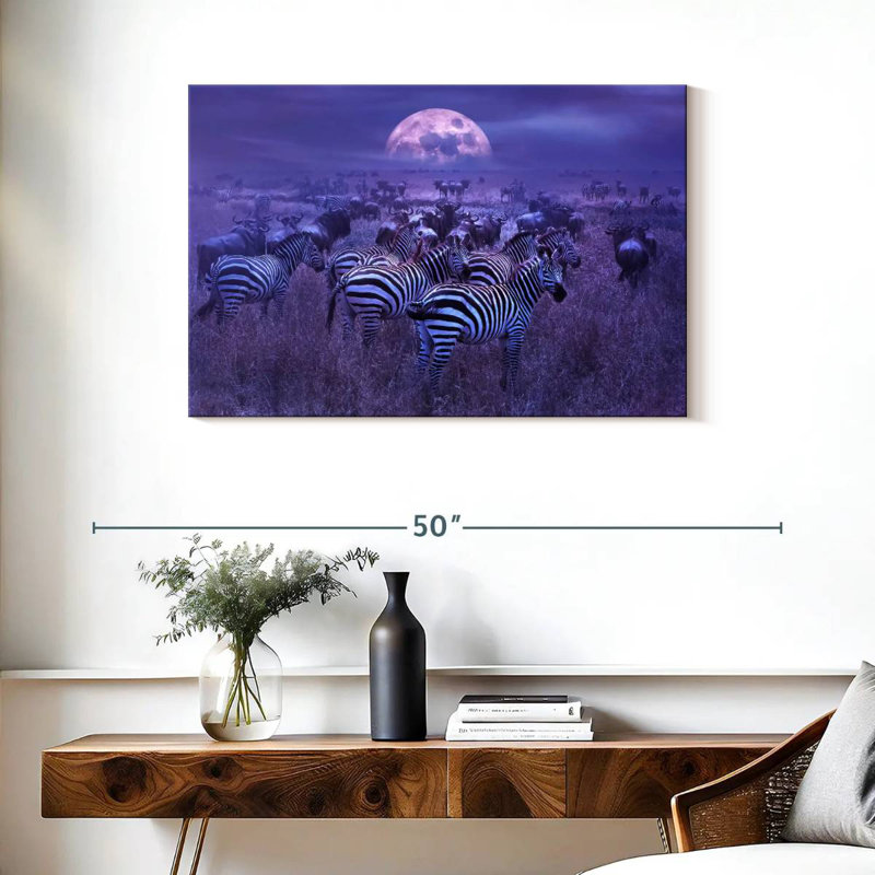 Brampt Lunar Zebras, 24" H x 36" W