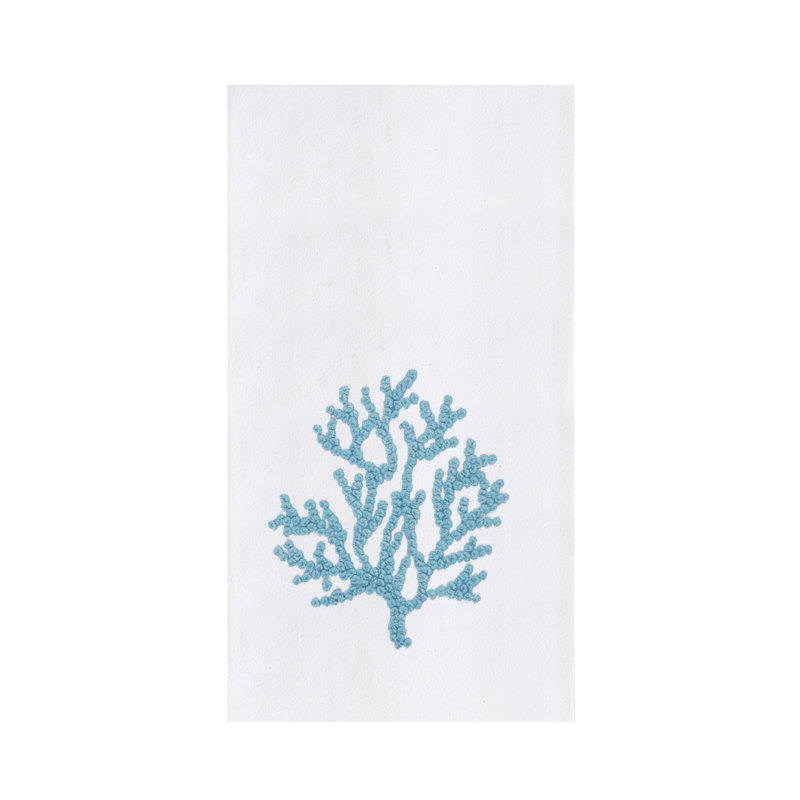 Bleu corail design torchon décoratif côtier plage nautique cuisine maison essuie-tout toutes saisons été printemps décoration décoration
