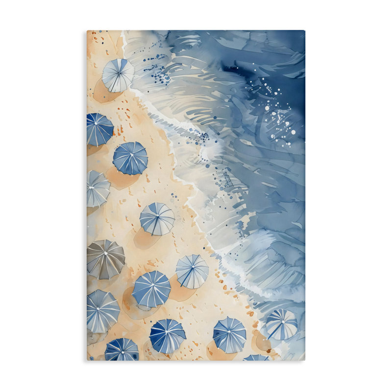 Toile de parasols de plage bleue aérienne, design par LSR Design Studio, H 24 po x l 16 po