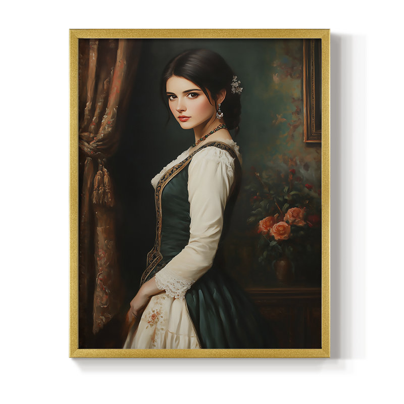 Reproduction encadrée WOMEN Series CCxx - bois massif, H 30 po x l 24 po, Doré