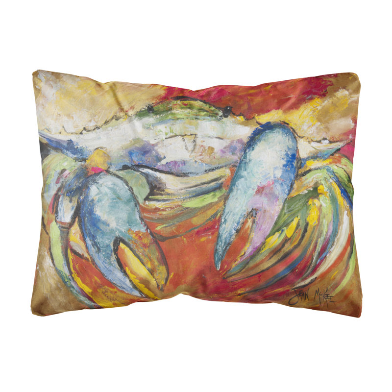Crab Outdoor Reversible Throw Pillow