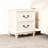 Modern Minimalist Country Style White Solid Wood 2-Drawer Nightstand