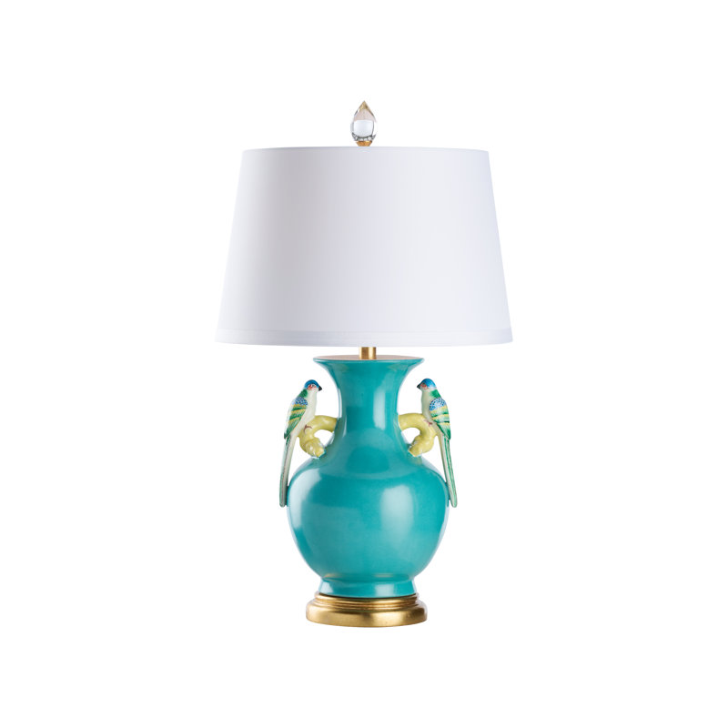Tori 30" Table Lamp, Blue Glaze