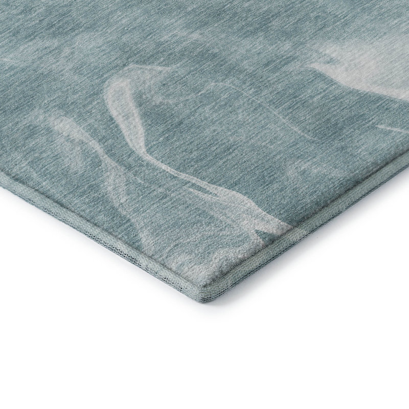 Premium Machine Washable Prisco Teal Rug, Rectangle 3' x 5'