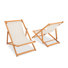 Solid Eucalyptus Wood Folding Deck Chair set of 2