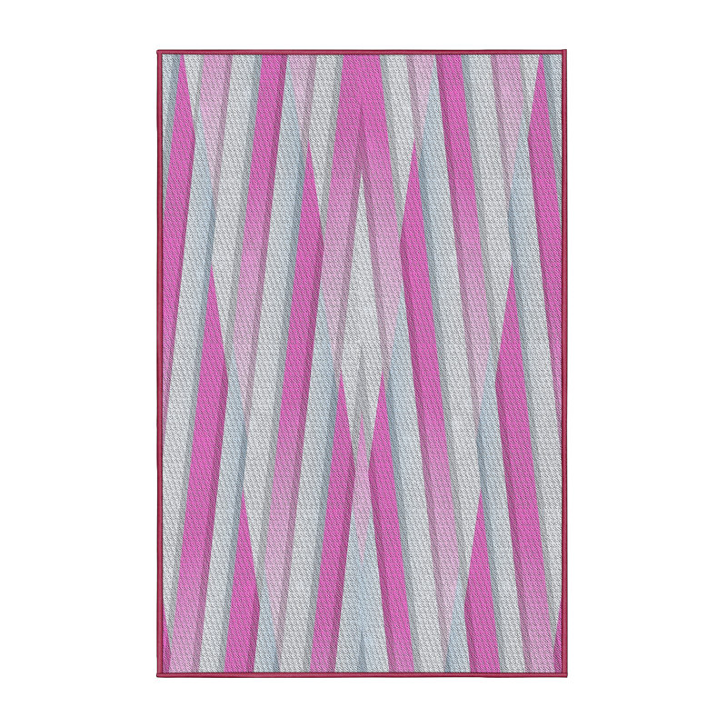 Tapis de zone rose à motif, Rectangle 5 pi x 8 pi