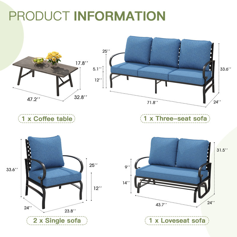 5 Piece Outdoor Conversation Set