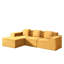 Canapé-lit modulaire en velours côtelé jaune gingembre, montage rapide, assise spacieuse et réglable avec oreillers, configuration facile
