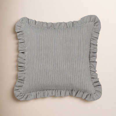 Birch Lane Oxford Stripe Ruffled Accent Pillow