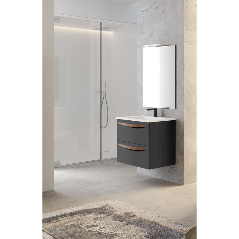 Ensemble de meuble-lavabo simple 24 po, Noir mat