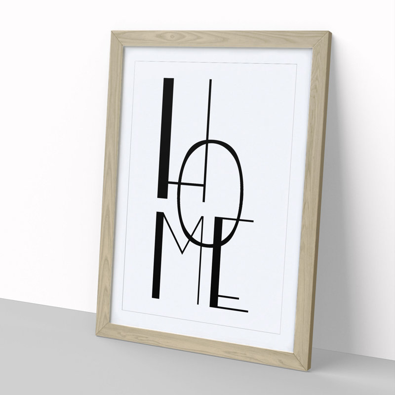 Home - Framed Print, 36cm H x 27cm W x 2cm D, Oak Framed
