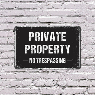 Private Property No Trespassing 10 Inch x 14 Inch Plastic Sign