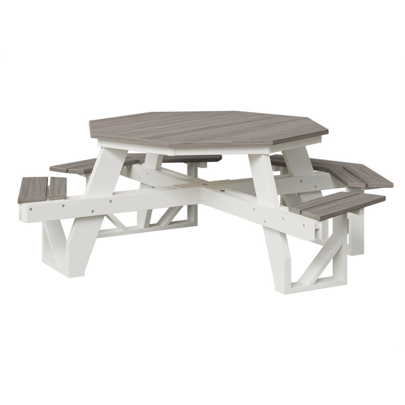 Table de pique-nique Ada, Vert/blanc, H 30,5 po x L 86,25 po x l 86,25 po