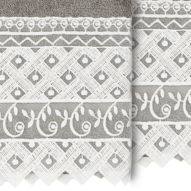 Essuie-mains en coton Aiden, Gris foncé