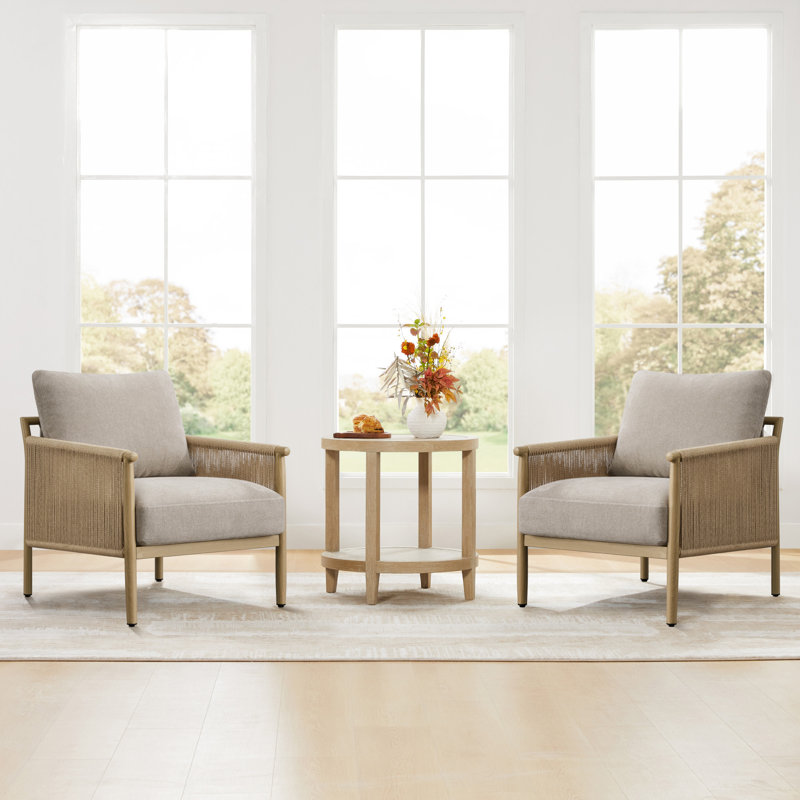 Boho-inspired Upholstered Accent Chair, Light Gray, Gray