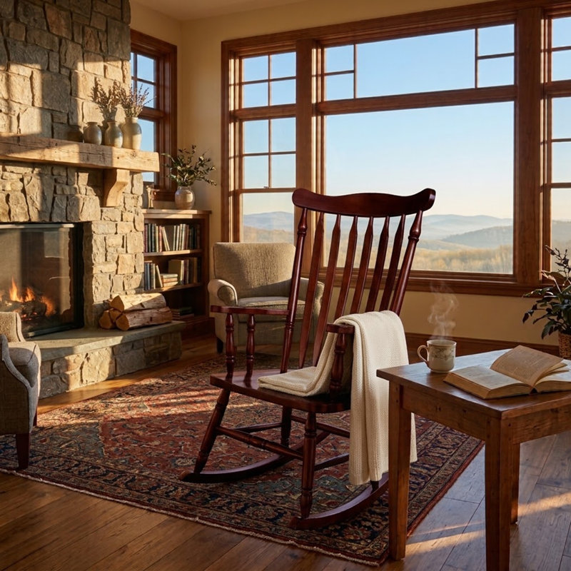 Solid Wood Rocking Chair, Espresso