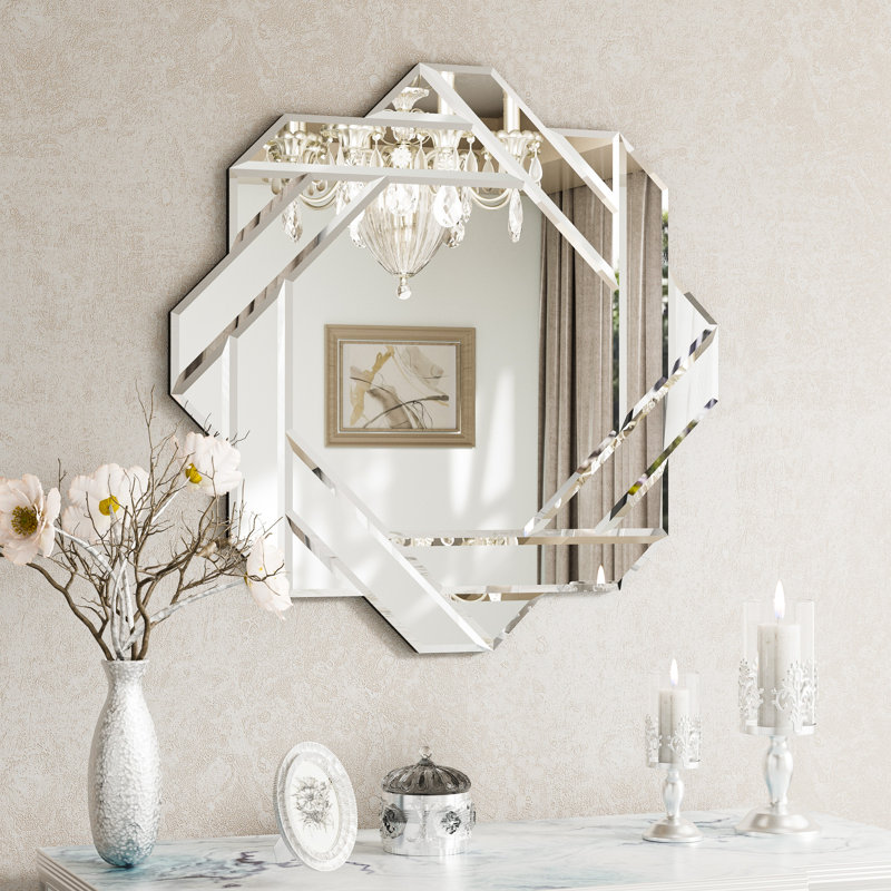 Sommerset Beveled Glass Decorative Wall Mirror, 24" x 24"