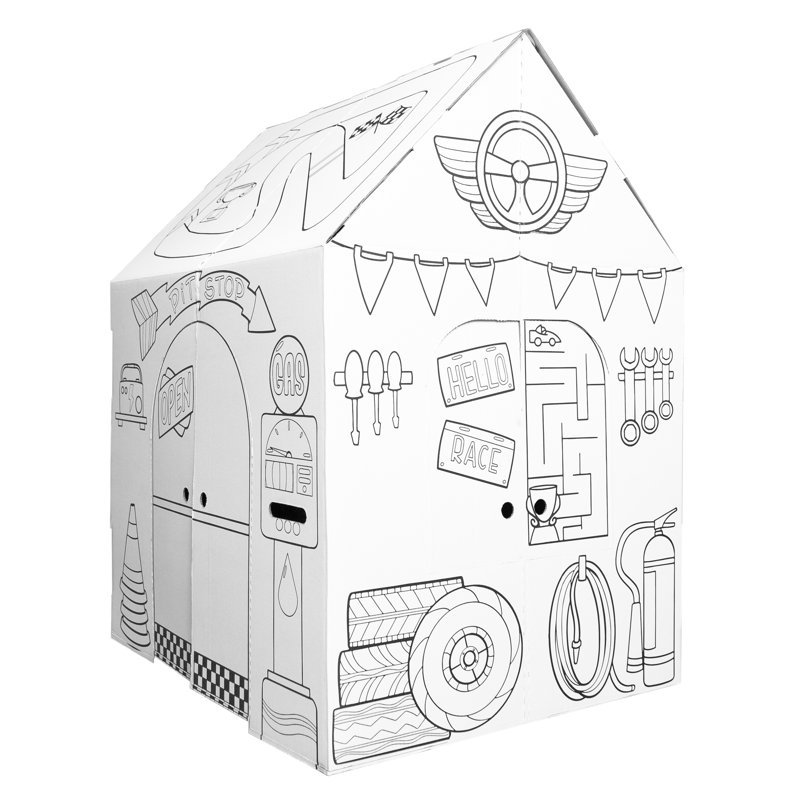 Easy Playhouse 32'' W x 26.5'' D Indoor Cardboard DIY Playhouse Kit
