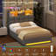 Upholstered Bed with Ottoman Under-bed Storage and Charging Station-1207654586-1207654588