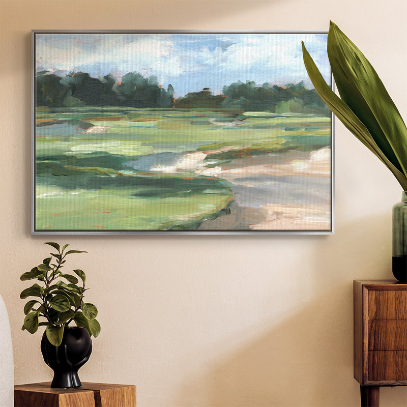 Golf Course Study II, reproduction d'art sur toile, H 17 po x l 25 po, Argent argent