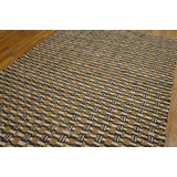 Vintage Mid Century Modern American Braided Hallway Runner Wool Brown Abstract Rug