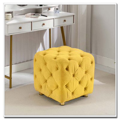 Repose-pieds rembourré en velours, petite table de bout exquise, repose-pieds moelleux, fauteuil de maquillage