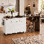 Îlot de cuisine de 102 po avec table de salle à manger et armoire de rangement pour déchets-405510484