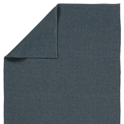 Naschmark Solid Color Hand Loomed Polypropylene Area Rug in Navy Blue