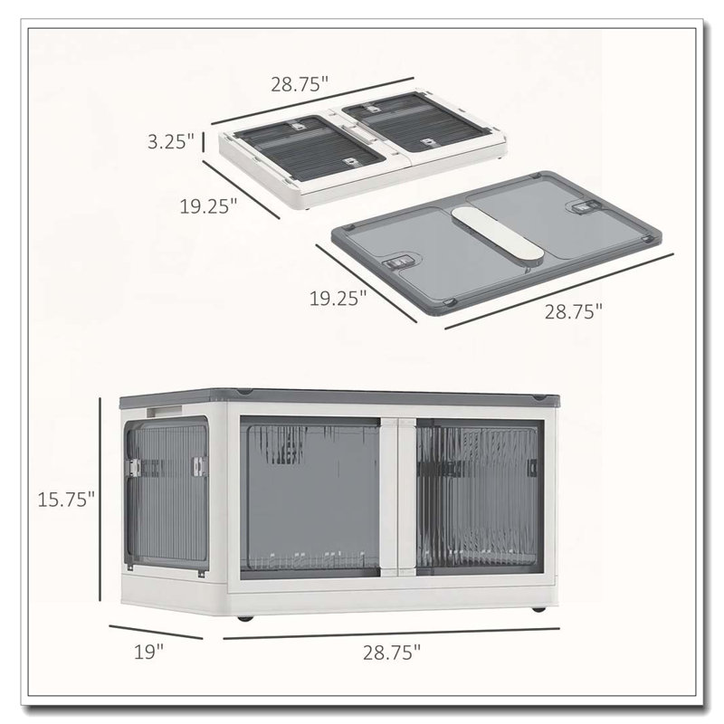 Stackable Storage Bins with Lids Collapsible Closet Organizers on Wheels