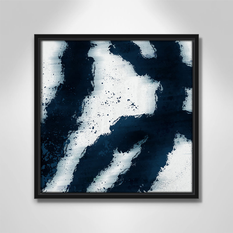 Striking Lines - Toile à cadre flottant, Toile avec cadre noir, H 13,5 po x l 13,5 po x P 2 po