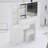 37" Middle Size Left Bedside Cabinet Vanity Table + Cushioned Stool, Extra Large Right sliding mirror, Multi Layer High Capacity Storage, Practical Fashionable Dresser, Suitable For Large Space-1474054929