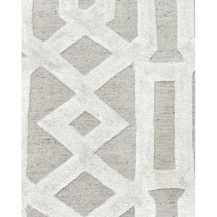 Rae Geometric Hand-Loomed Smoke Area Rug