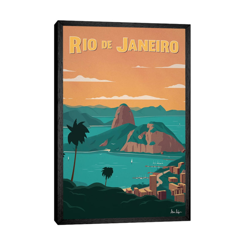Rio De Janiero - Painting on Canvas, Black Framed, 66.04cm H x 45.72cm W x 3.81cm D
