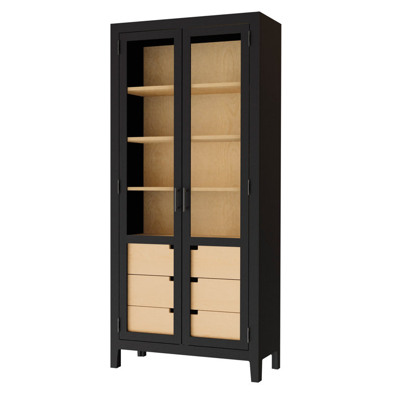 Willa II Storage Cabinet, Aged Black/Brown