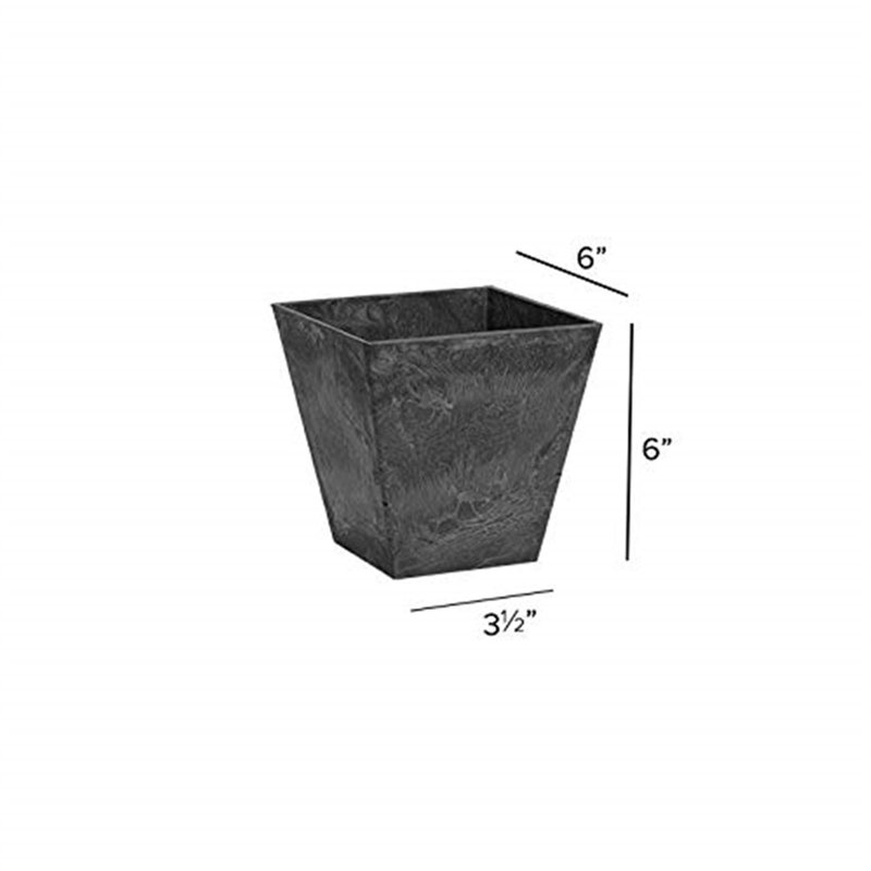 Alaunah Pot Planter, 4.5" H x 3.5" W x 3.5" D, Black
