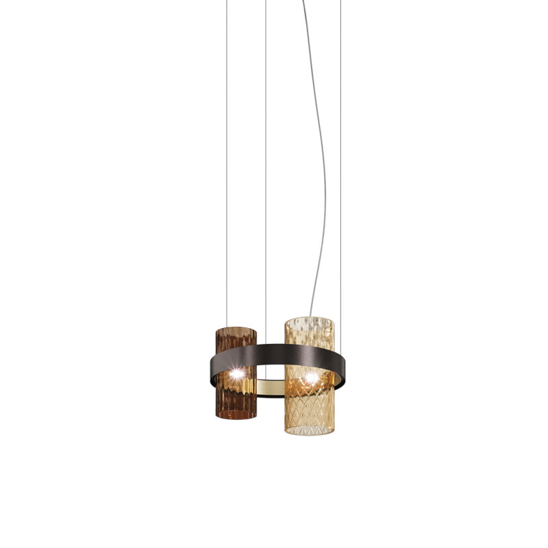 Armonia 2 - Light Chandelier, Burned Earth Amber, Matte Black;Gold