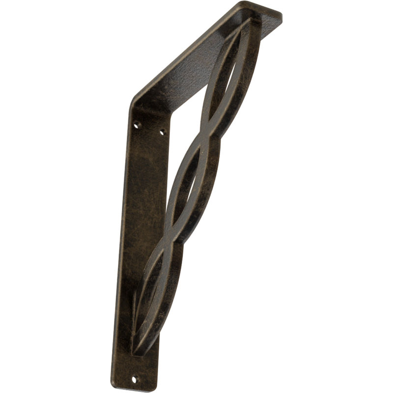 Support en fer forgé, Or pâle antique, H 8 po x l 1,5 po x P 5,5 po