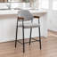 Tabouret de comptoir rembourré avec accoudoirs Devane-123161735