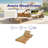 Lounge Chaise Set With Headrest, Space-Saving One-Side Design, Acacia Wood With Water-Resistant Tri-Fold Lounge Cushions, Cream+Teak-1425658560