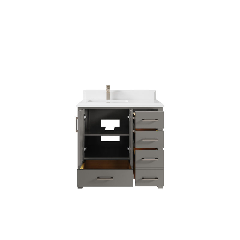 Ensemble de meuble-lavabo simple 36 po Malibu, Blanc