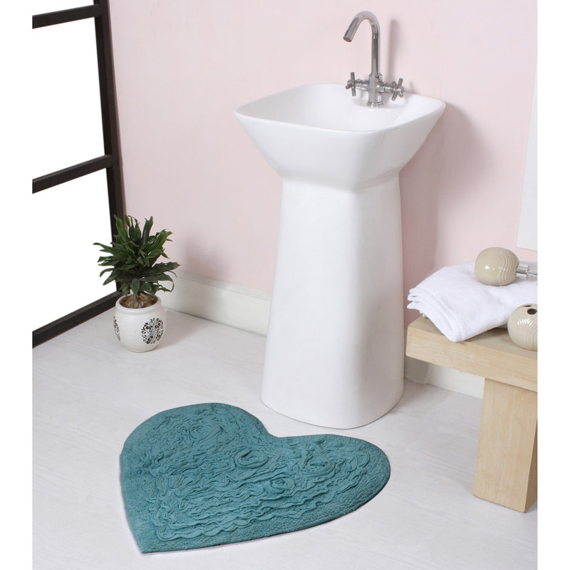 Tapis de salle de bain, bleu, L 25 po x L 25 po