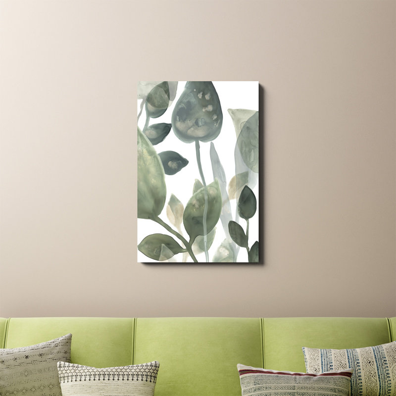«Water Leaves I», peinture sur toile, H 36 po x l 24 po